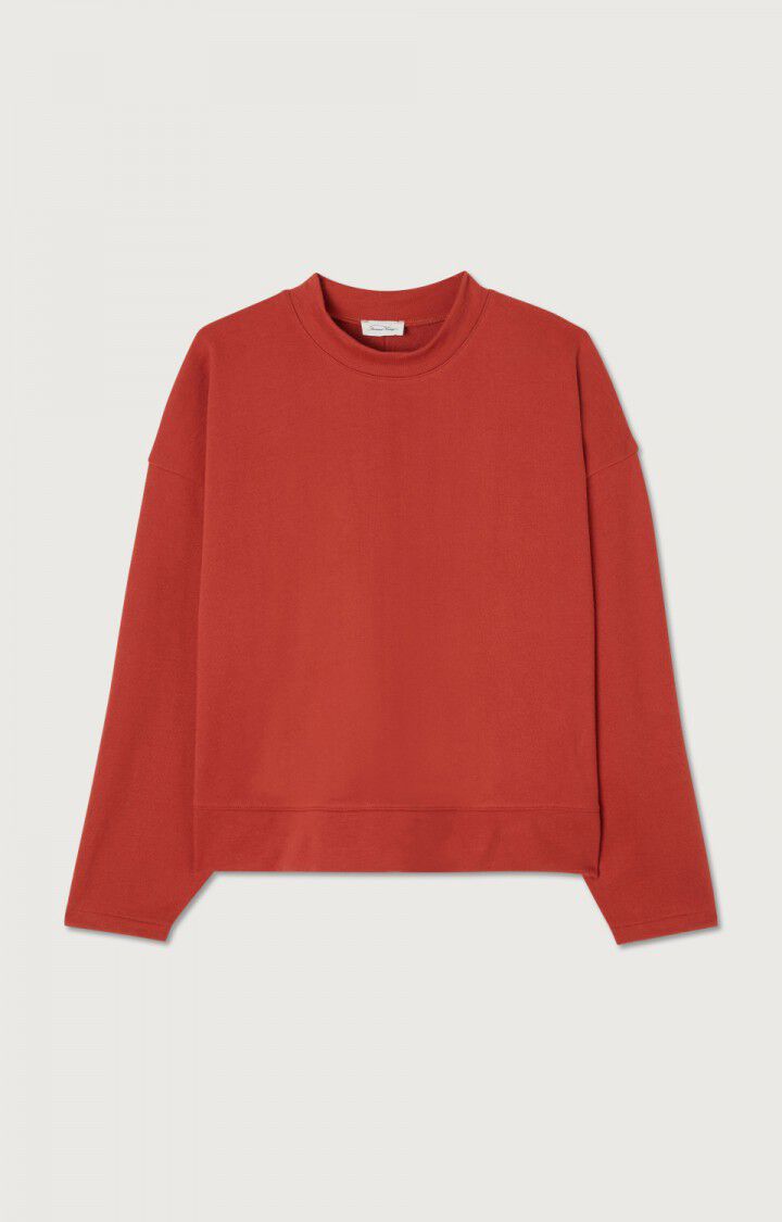 american vintage Sweat femme Opoby - NOYER Manches longues Rouge - H22B