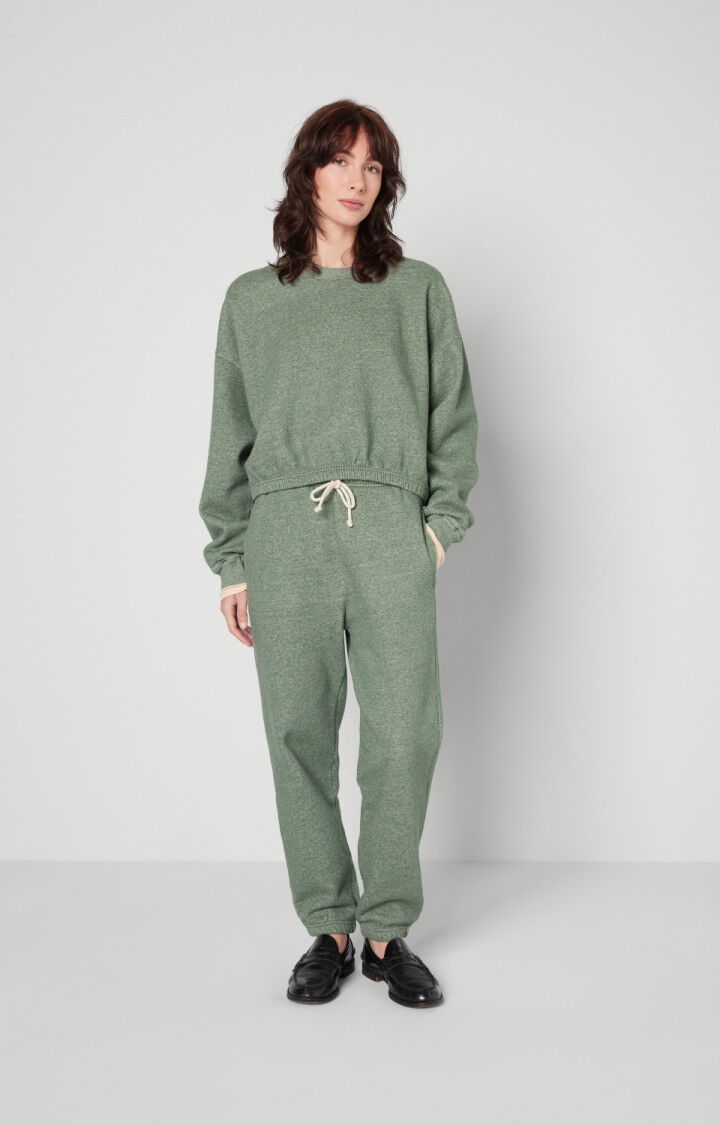 American Vintage Sweat Femme Pieburg - ARBUSTE CHINE 53 Manches Longues Vert - H22