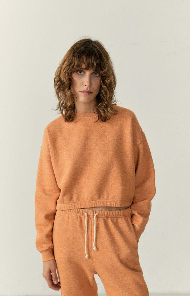 american vintage Sweat femme Pieburg - ORIENT CHINE Orange - E23B
