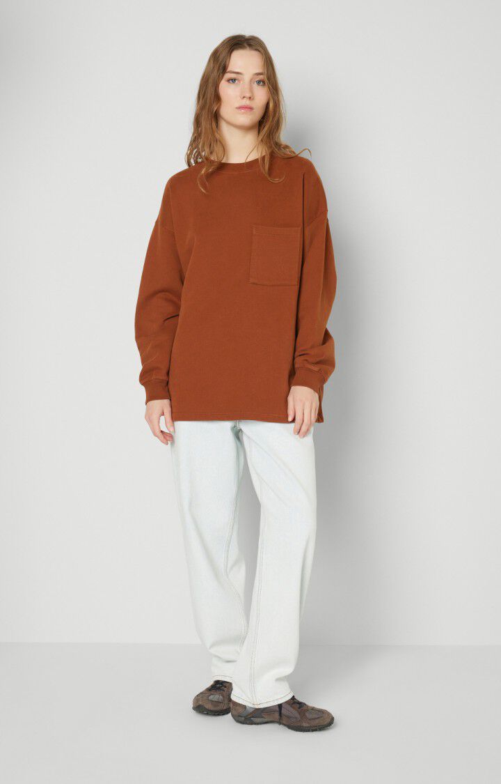 American Vintage Sweat Femme Radglow - AUBURN VINTAGE Manches Longues Marron - H21