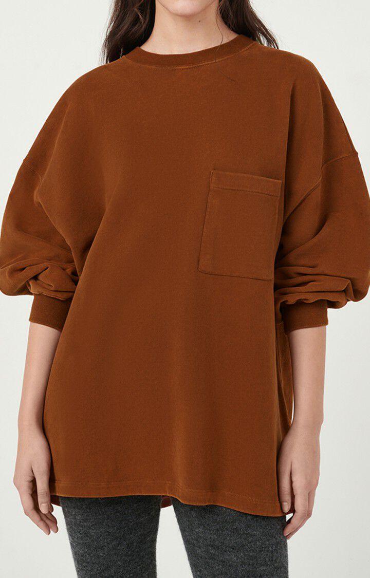 american vintage Sweat femme Radglow - AUBURN VINTAGE Manches longues Marron - H21B