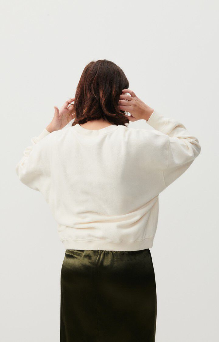 American Vintage Sweat Femme Rullow - ECRU 48 Manches Longues Beige - E24