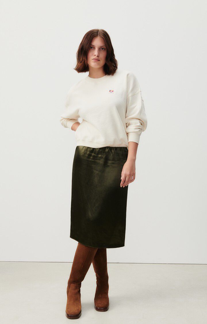 American Vintage Sweat Femme Rullow - ECRU 48 Manches Longues Beige - E24