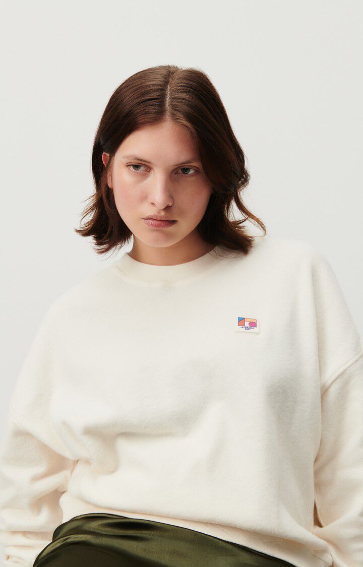american vintage Sweat femme Rullow - ECRU 48 Manches longues Beige - E24