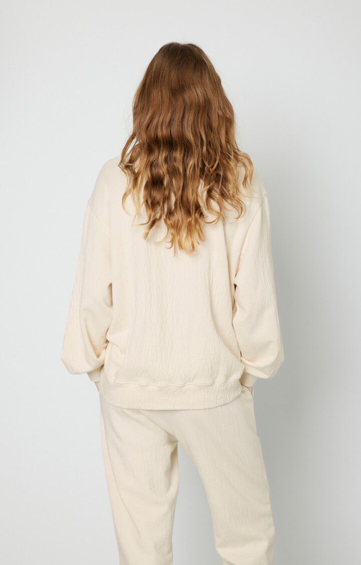 American Vintage Sweat Femme Telabird - ECRU Manches Longues Beige - E22