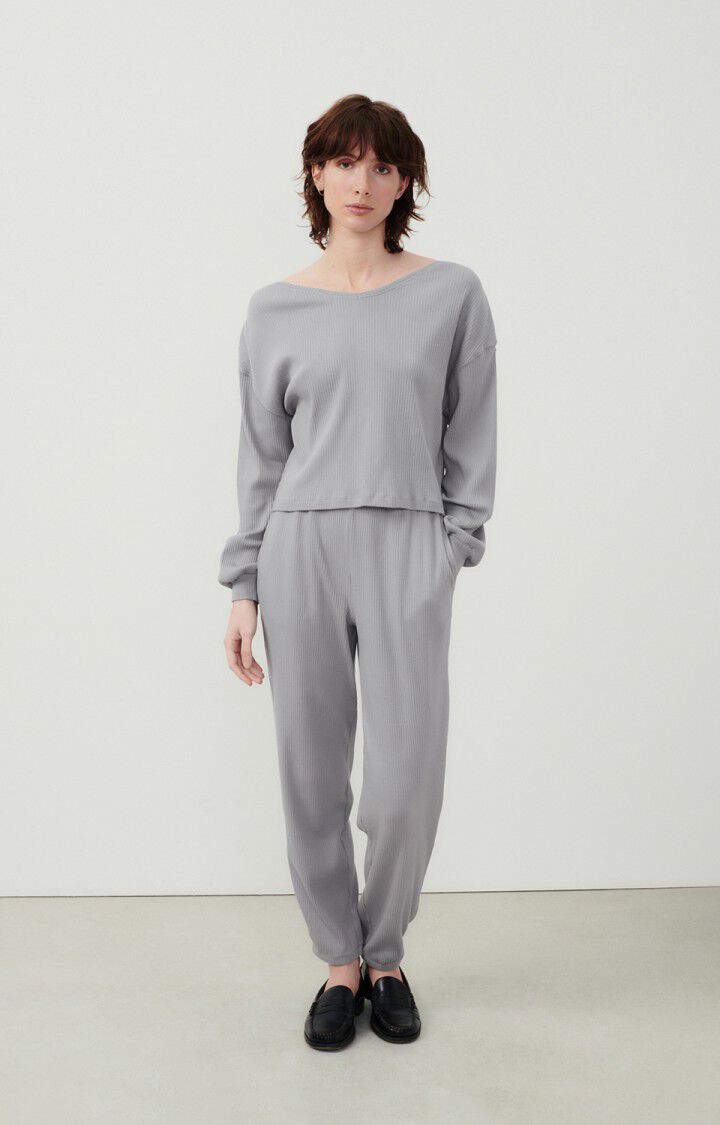 American Vintage Sweat Femme Tyxibay - GRIS VINTAGE 52 Manches Longues Gris - E24