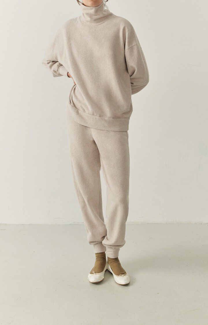 american vintage Sweat femme Udow - BEIGE CHINE Beige - H22