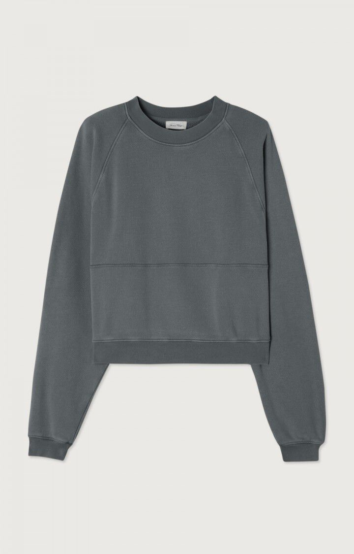 american vintage Sweat femme Uticity - GRIS VINTAGE 73 Manches raglan Gris - H22B