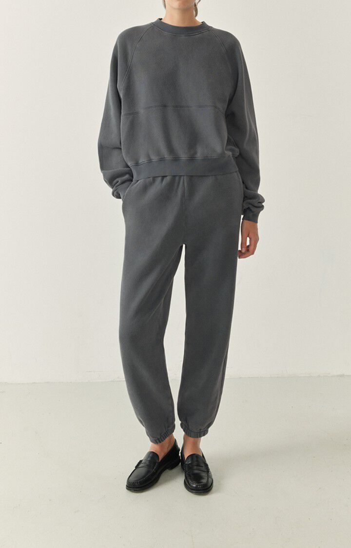 american vintage Sweat femme Uticity - GRIS VINTAGE 73 Manches raglan Gris - H22