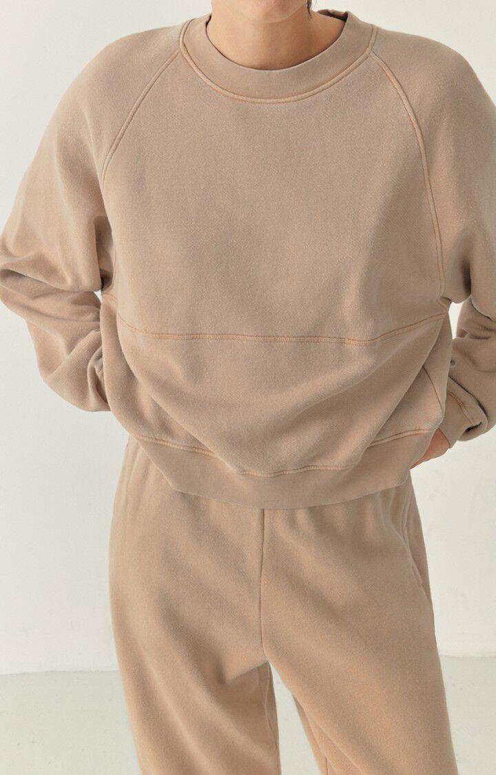 American Vintage Sweat Femme Uticity - ICED COFFEE VINTAGE 73 Manches Raglan Beige - H22