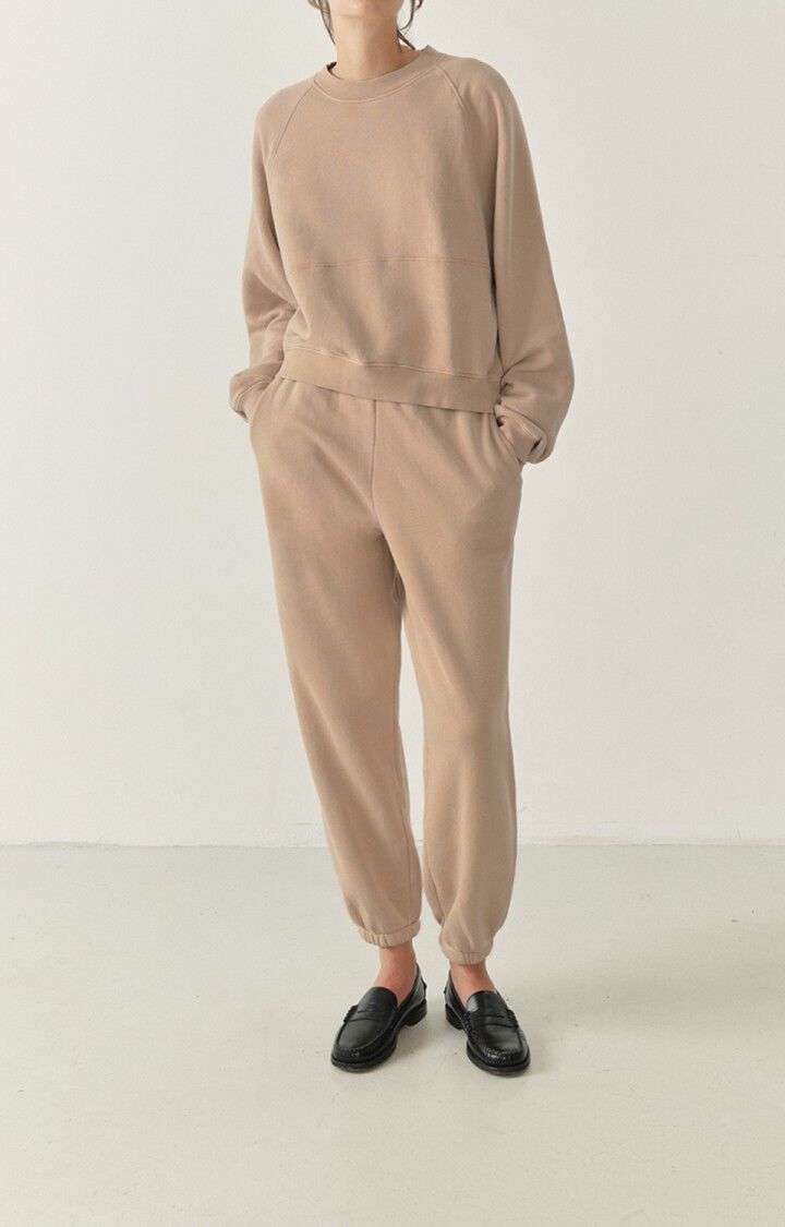 american vintage Sweat femme Uticity - ICED COFFEE VINTAGE 73 Manches raglan Beige - H22