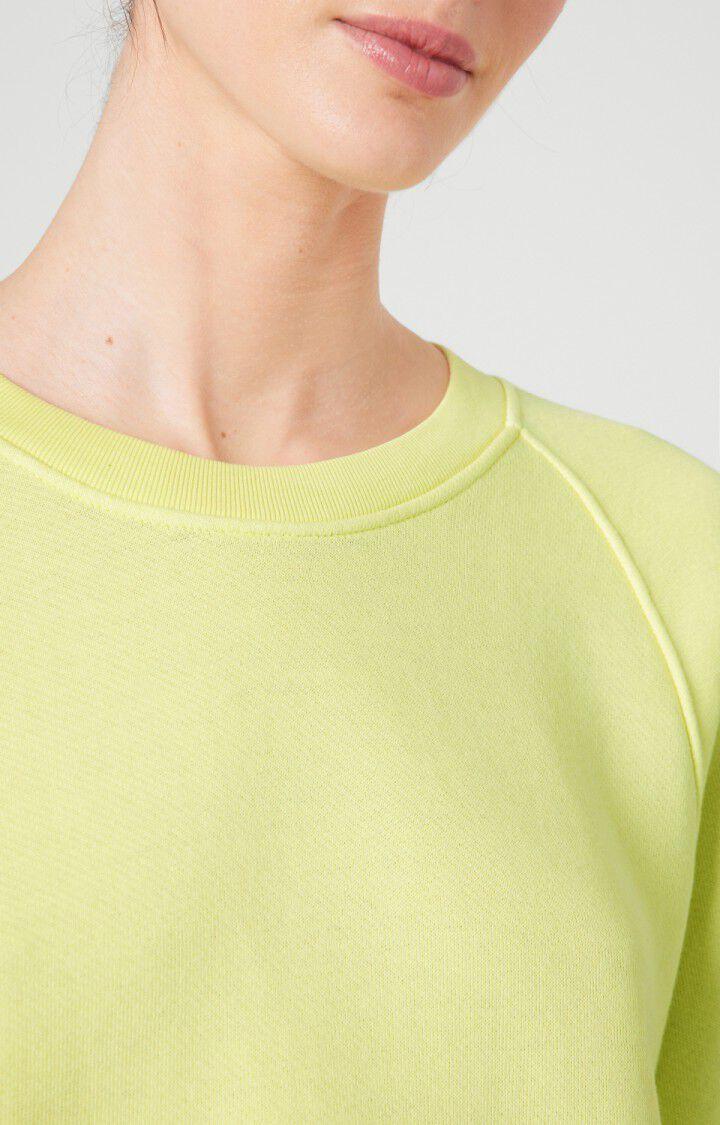 American Vintage Sweat Femme Uticity - LIME VINTAGE 73 Manches Raglan Jaune - H22