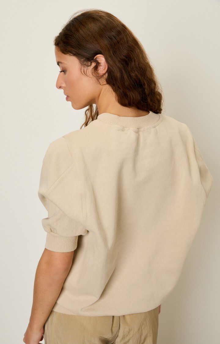 American Vintage Sweat Femme Wititi - LATTE VINTAGE Manches Courtes Beige - E21