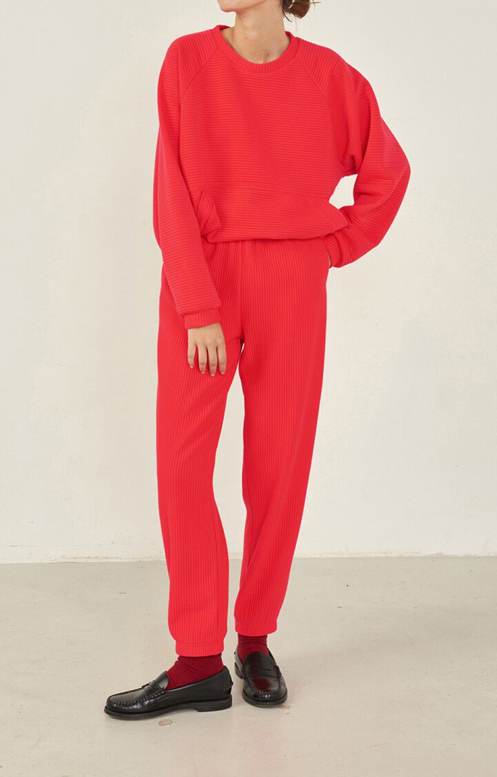 american vintage Sweat femme Wizz - ACID PINK 70 Manches longues Rouge - H22