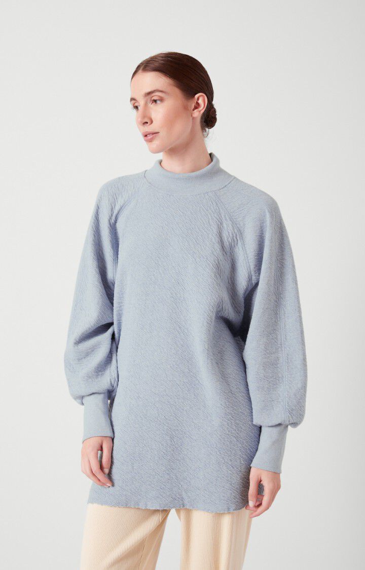 american vintage Sweat femme Yatcastle - CIEL CHINE Manches longues Bleu - H21