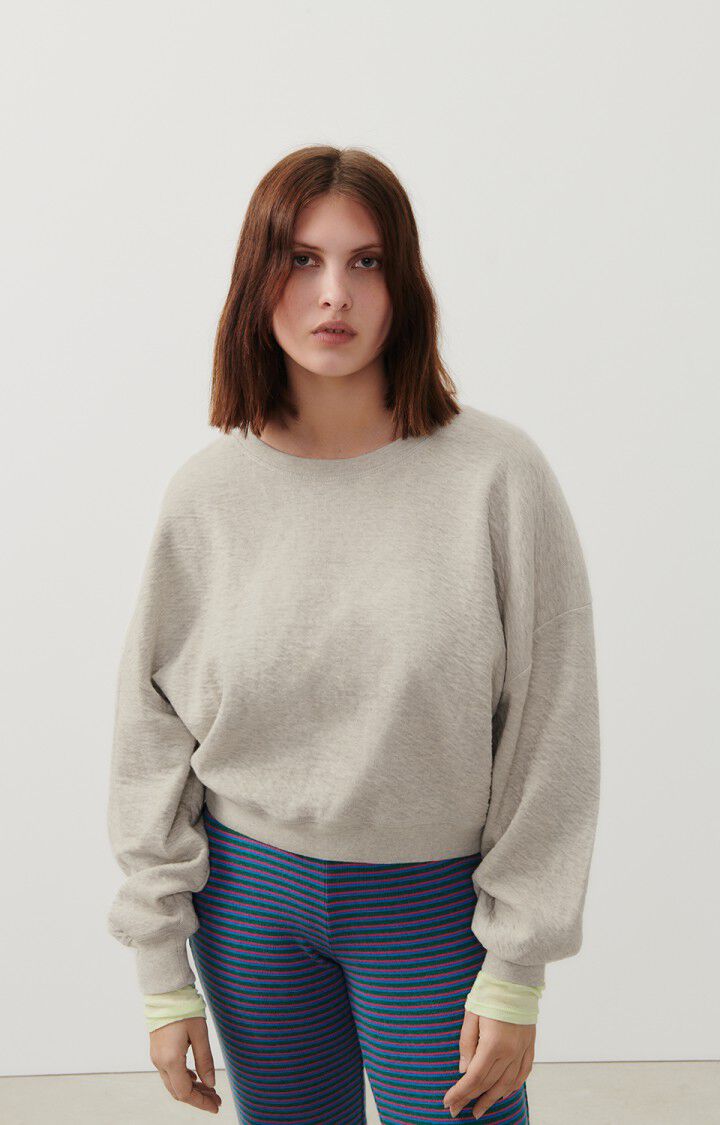 american vintage Sweat femme Yatcastle - GRIS CHINE 51 Manches longues Gris - E24