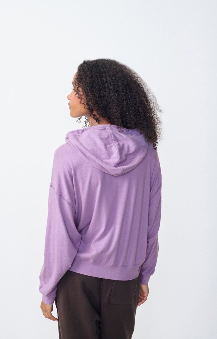 American Vintage Sweat Femme Ypawood - AMETHYSTE CHINE 49 Manches Longues Violet - H24