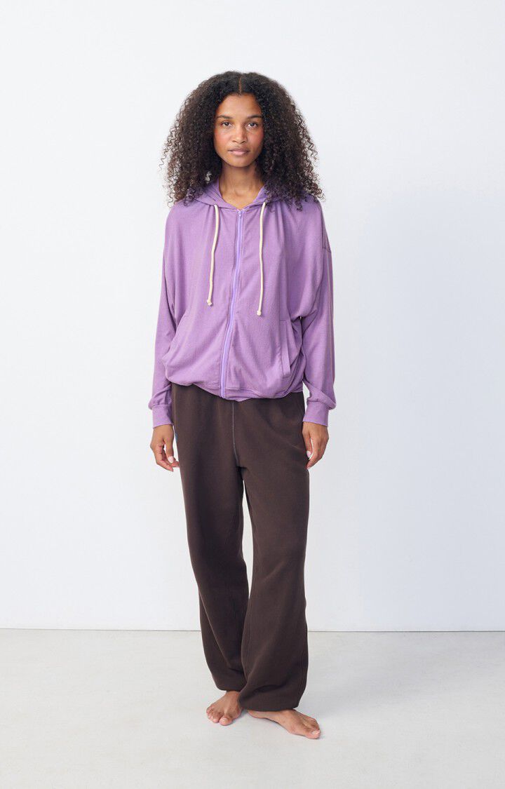 American Vintage Sweat Femme Ypawood - AMETHYSTE CHINE 49 Manches Longues Violet - H24