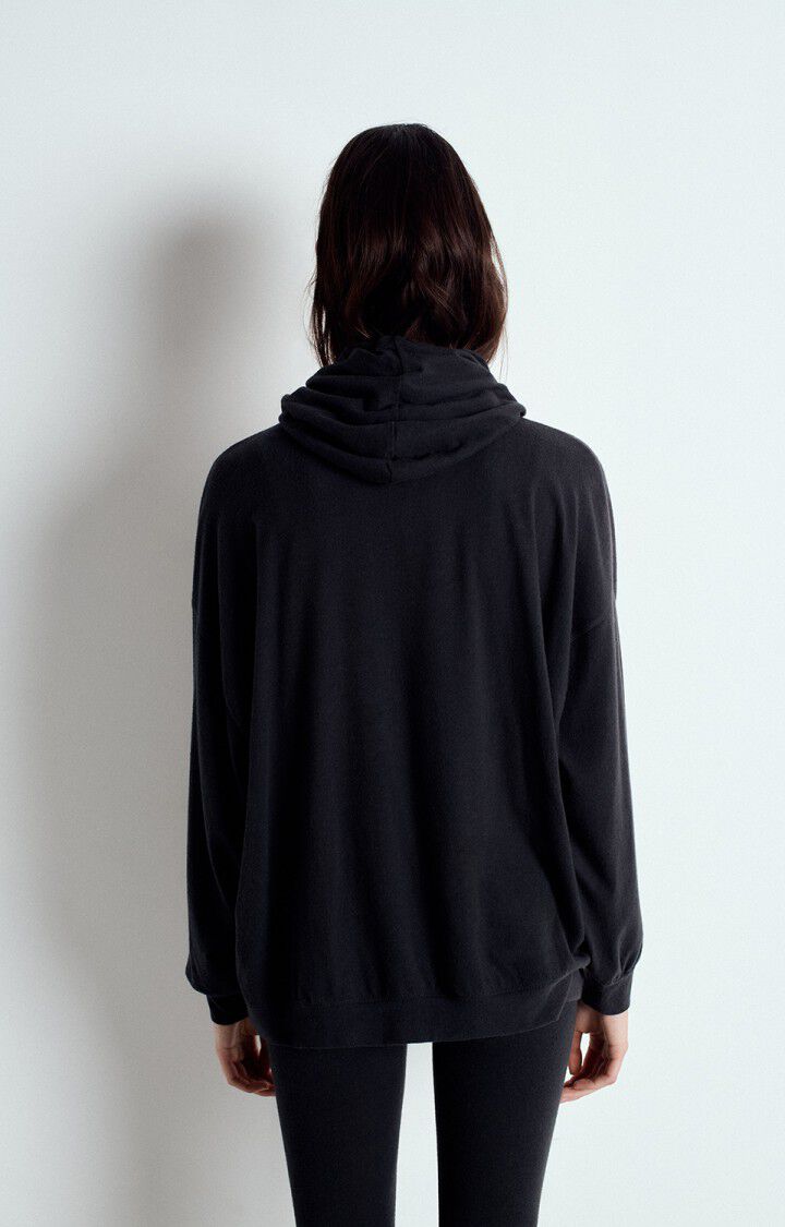American Vintage Sweat Femme Ypawood - CARBONE CHINE 49 Manches Longues Noir - E25