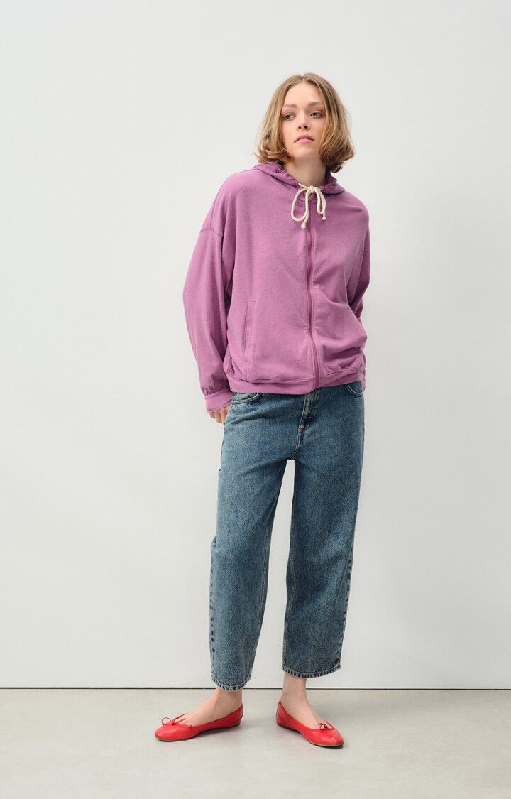 American Vintage Sweat Femme Ypawood - FRUIT DES BOIS CHINE 49 Manches Longues Rose - E24