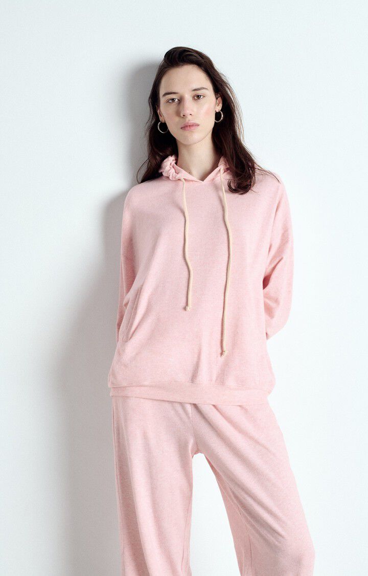 american vintage Sweat femme Ypawood - GLACAGE CHINE 46 Manches longues Rose - E25