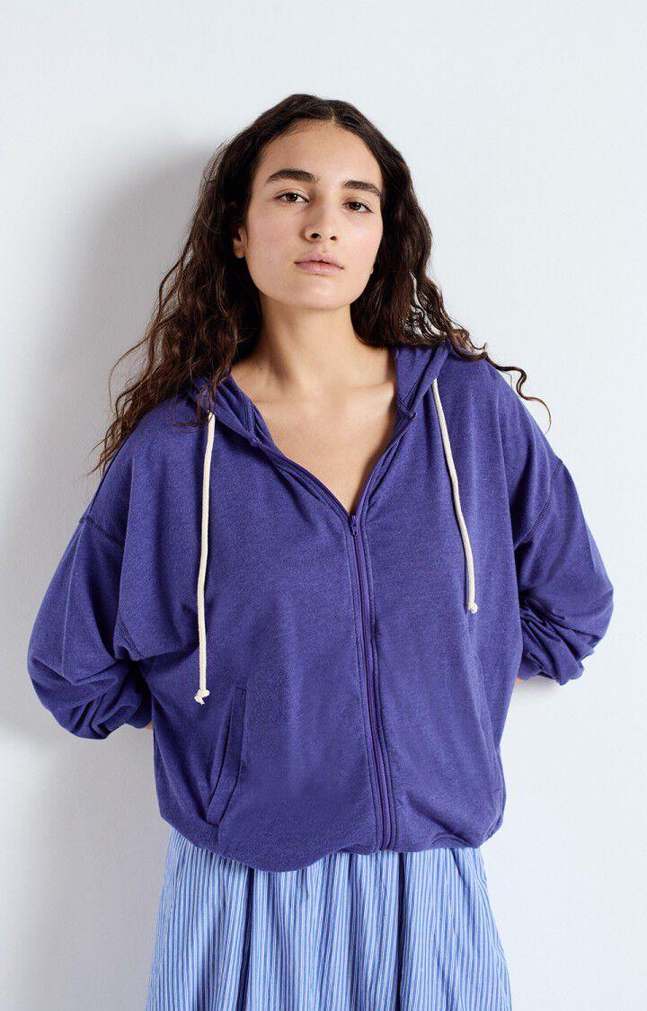 american vintage Sweat femme Ypawood - MURE CHINE 49 Manches longues Violet - E25