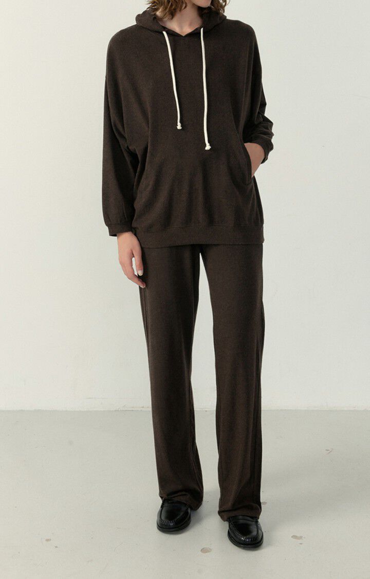 American Vintage Sweat Femme Ypawood - OURSON CHINE 46 Manches Longues Marron - H22