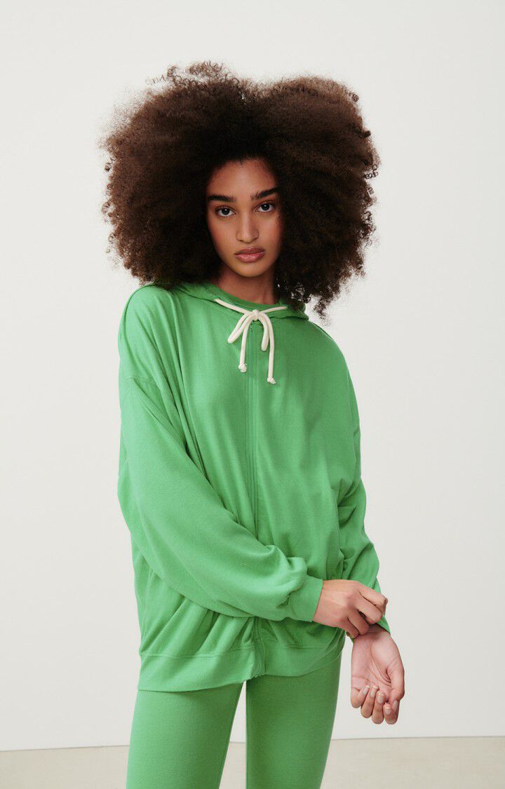 American Vintage Sweat Femme Ypawood - PRE CHINE 49 Manches Longues Vert - E24