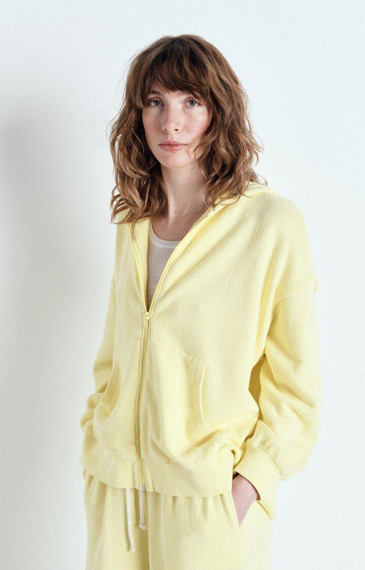 american vintage Sweat femme Ytibay - LEMON CURD 46 Manches longues Jaune - E25