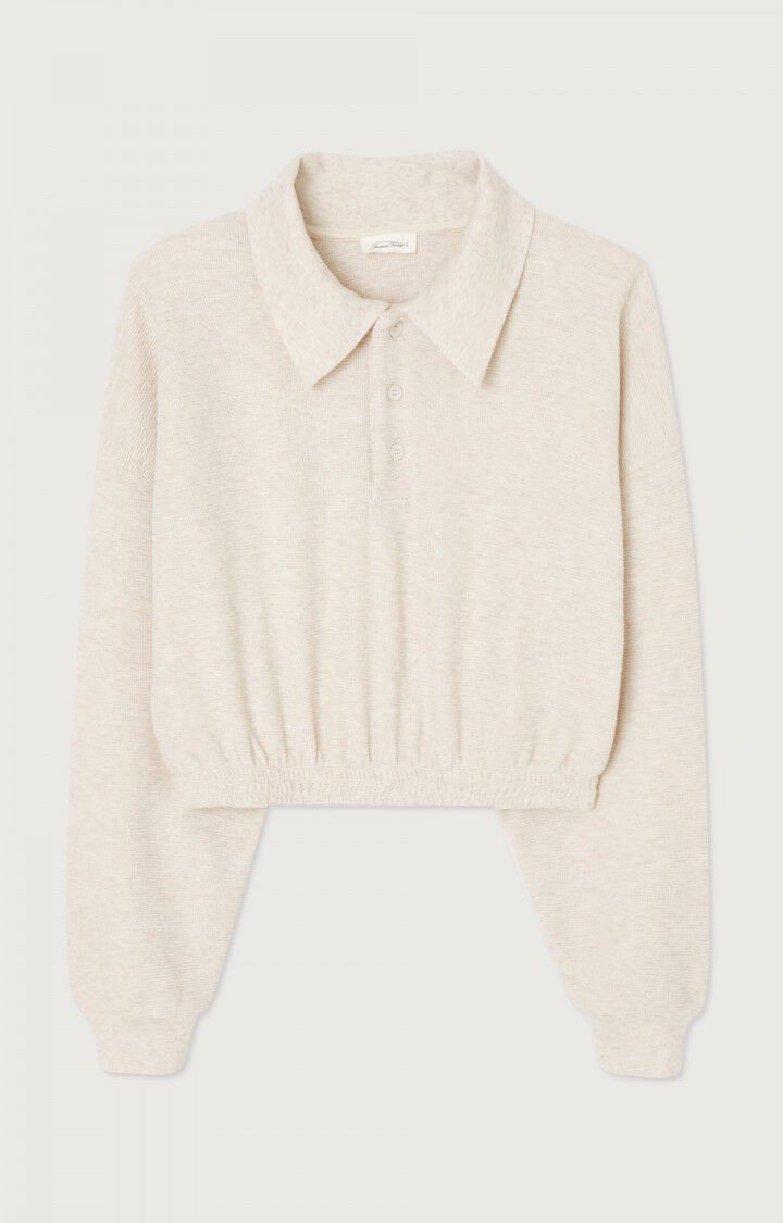 american vintage Sweat femme Zaotown - ECRU Manches longues Beige - E23B
