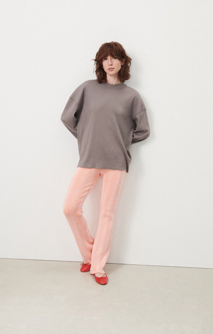American Vintage Sweat Femme Zelym - METAL VINTAGE 45 Manches Longues Gris - E24