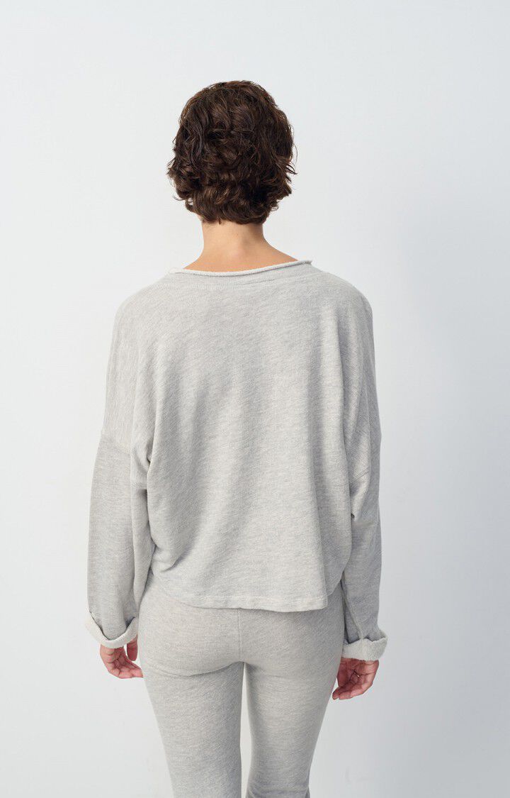 American Vintage Sweat Femme Zofbay - GRIS CHINE 39 Manches Longues Gris - E25