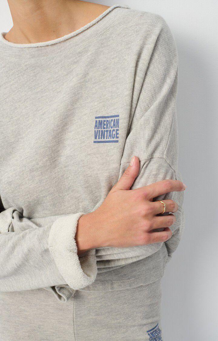 American Vintage Sweat Femme Zofbay - GRIS CHINE 39 Manches Longues Gris - E25