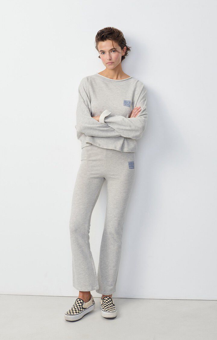American Vintage Sweat Femme Zofbay - GRIS CHINE 39 Manches Longues Gris - E25