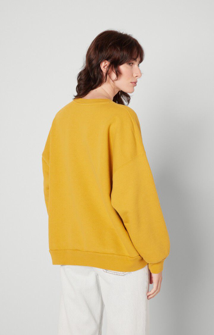 American Vintage Sweat Femme Zutabay - MOUTARDE Manches Longues Jaune - E22