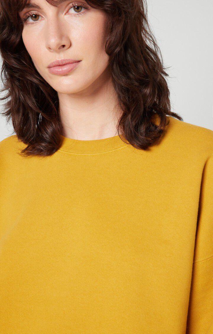 American Vintage Sweat Femme Zutabay - MOUTARDE Manches Longues Jaune - E22