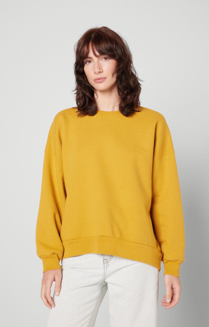 american vintage Sweat femme Zutabay - MOUTARDE Manches longues Jaune - E22