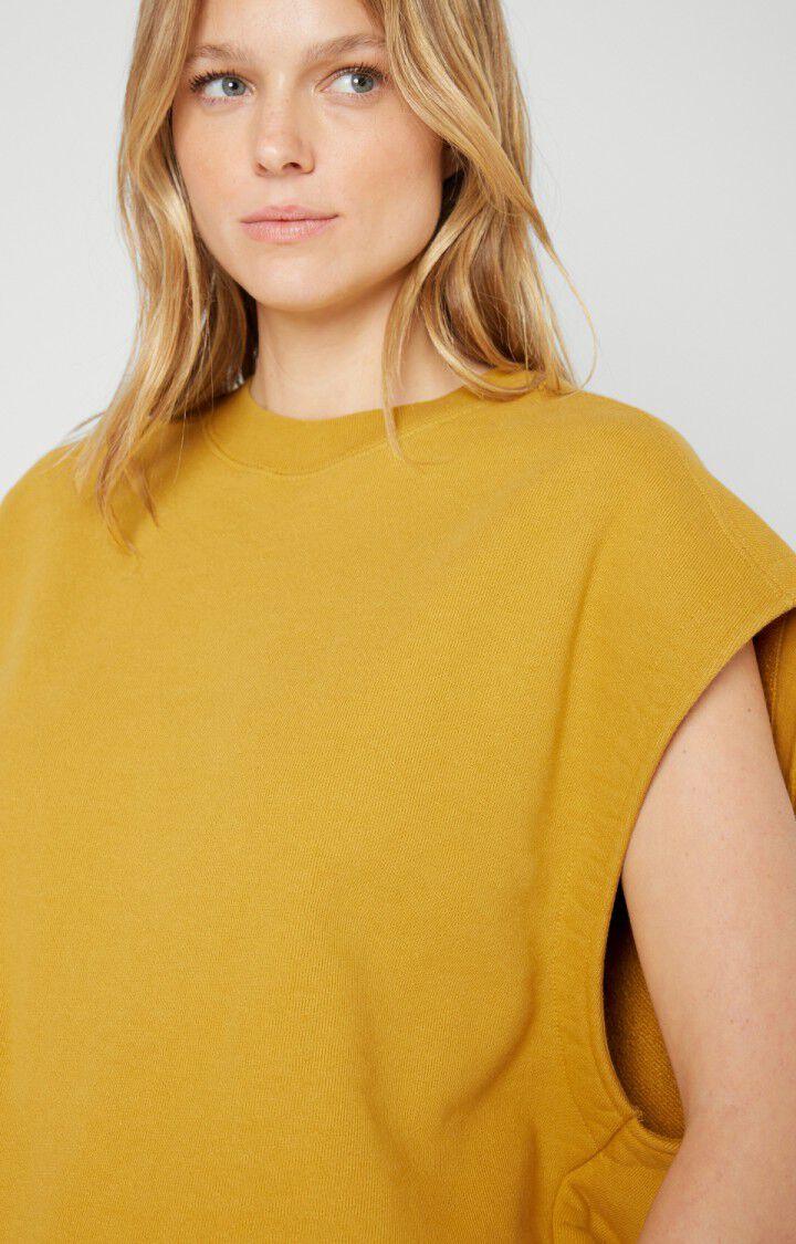 American Vintage Sweat Femme Zutabay - MOUTARDE Sans Manches Jaune - E22