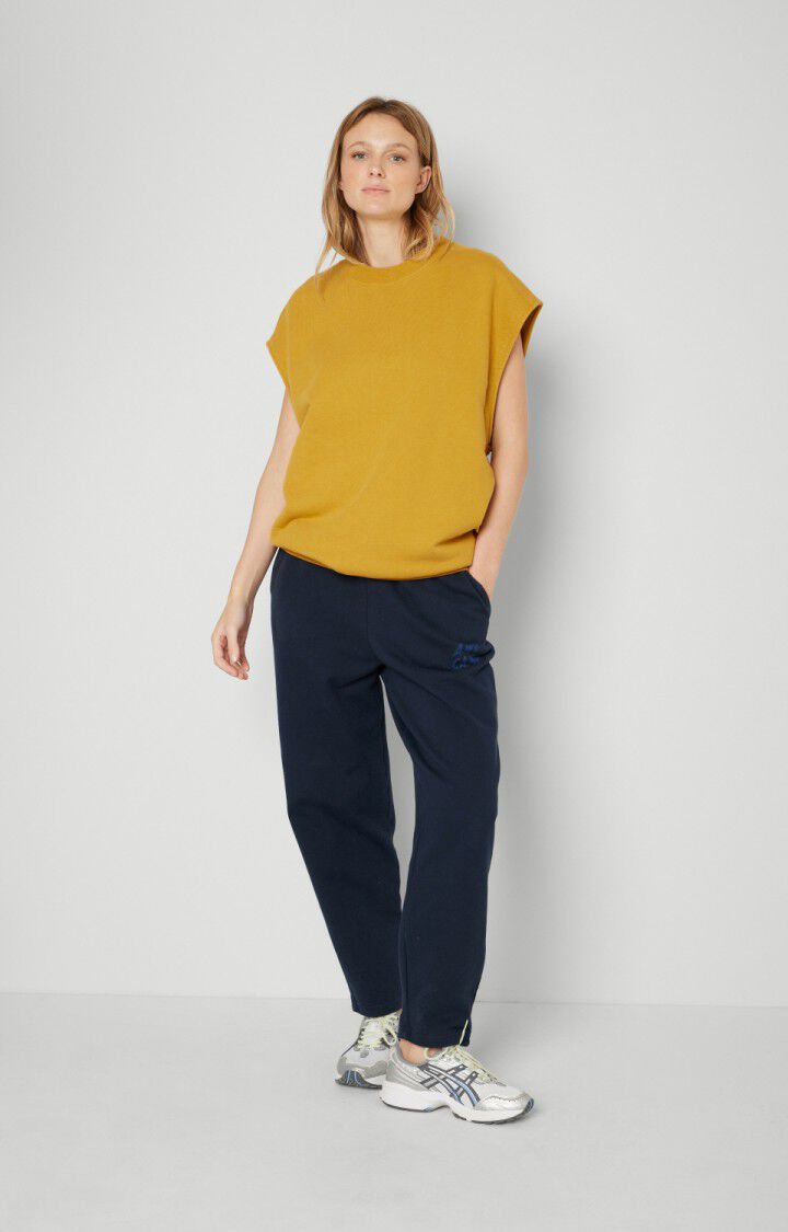 American Vintage Sweat Femme Zutabay - MOUTARDE Sans Manches Jaune - E22