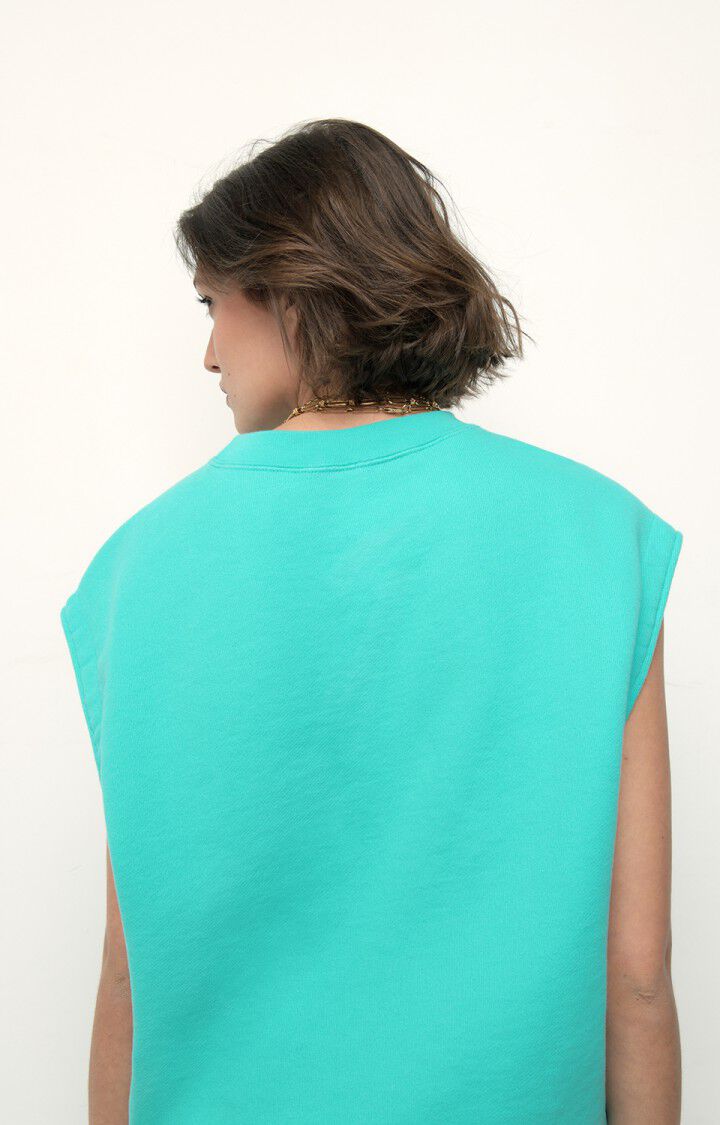 American Vintage Sweat Femme Zutabay - TURQUOISE Sans Manches Bleu - E22