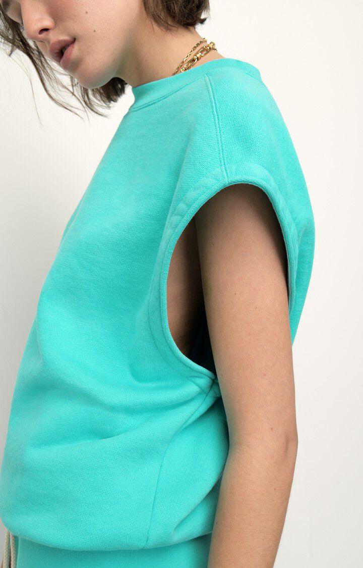 American Vintage Sweat Femme Zutabay - TURQUOISE Sans Manches Bleu - E22