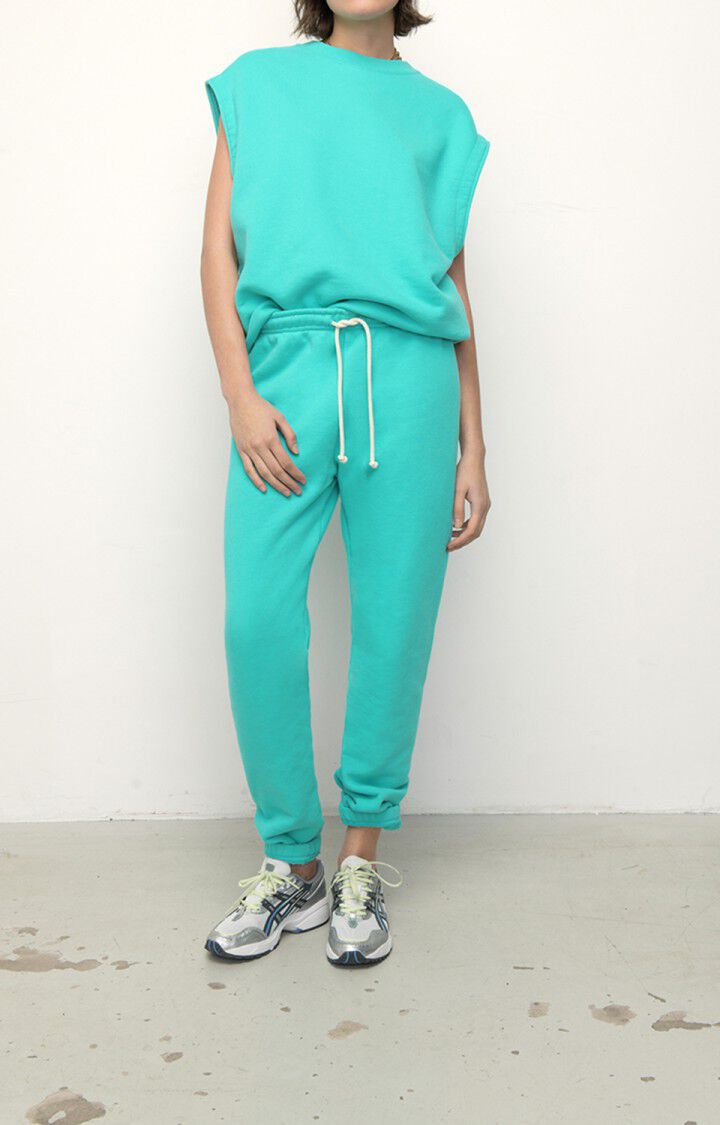 american vintage Sweat femme Zutabay - TURQUOISE Sans manches Bleu - E22