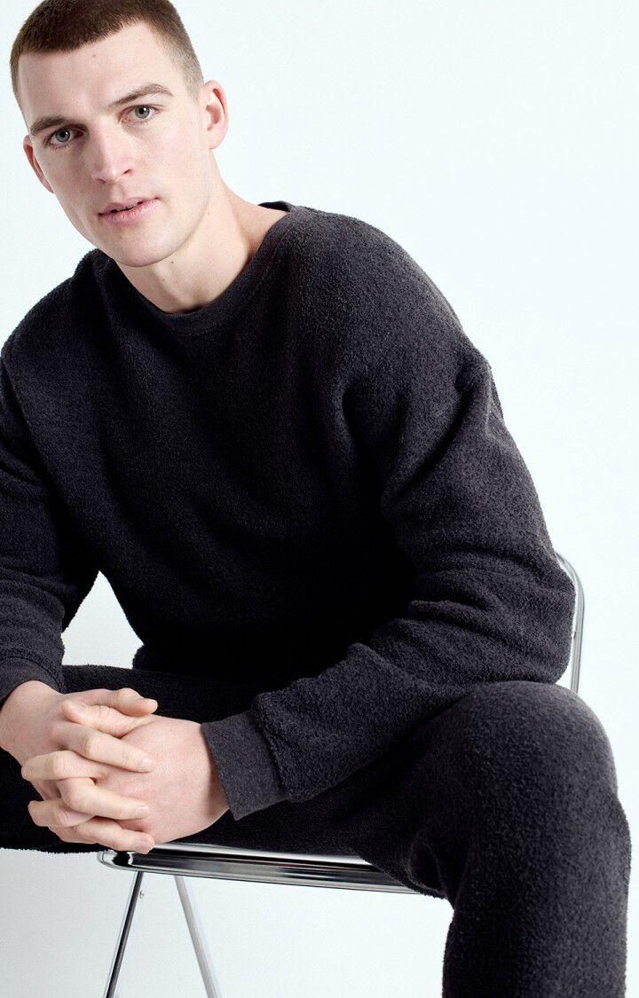 American Vintage Sweat Homme Bobypark - ANTHRACITE CHINE 58 Manches Longues Gris - E25