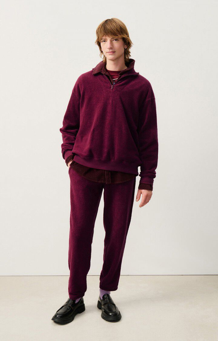 American Vintage Sweat Homme Bobypark - BORDEAUX 60 Manches Longues Rouge - H24