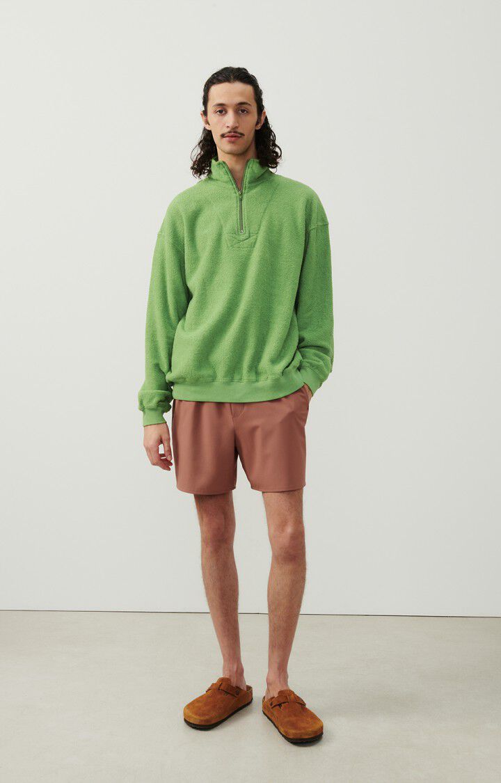 American Vintage Sweat Homme Bobypark - CITRONELLE 60 Manches Longues Vert - E24