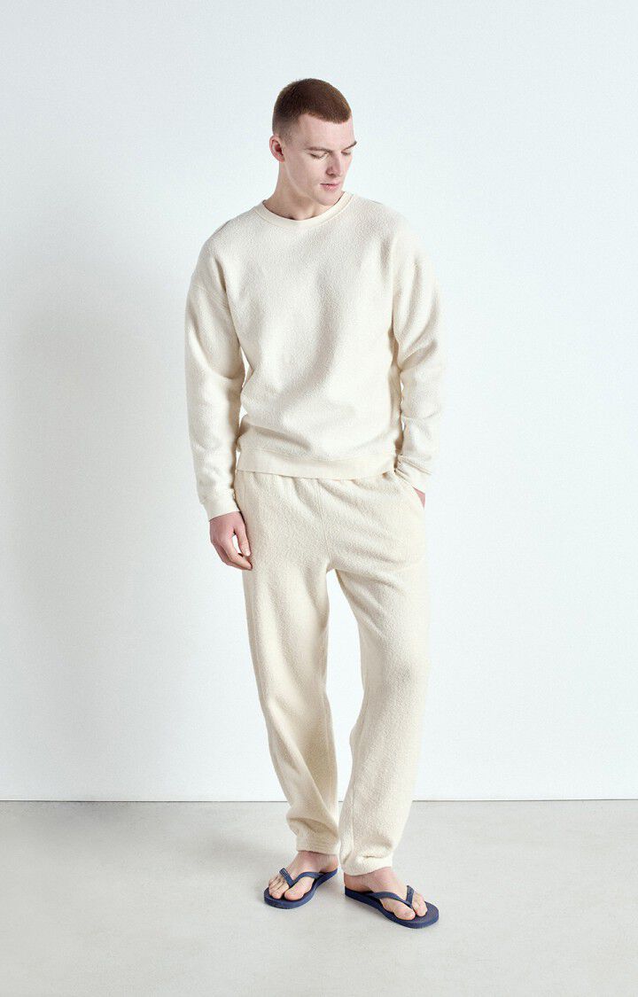 American Vintage Sweat Homme Bobypark - ECRU 58 Manches Longues Beige - E25