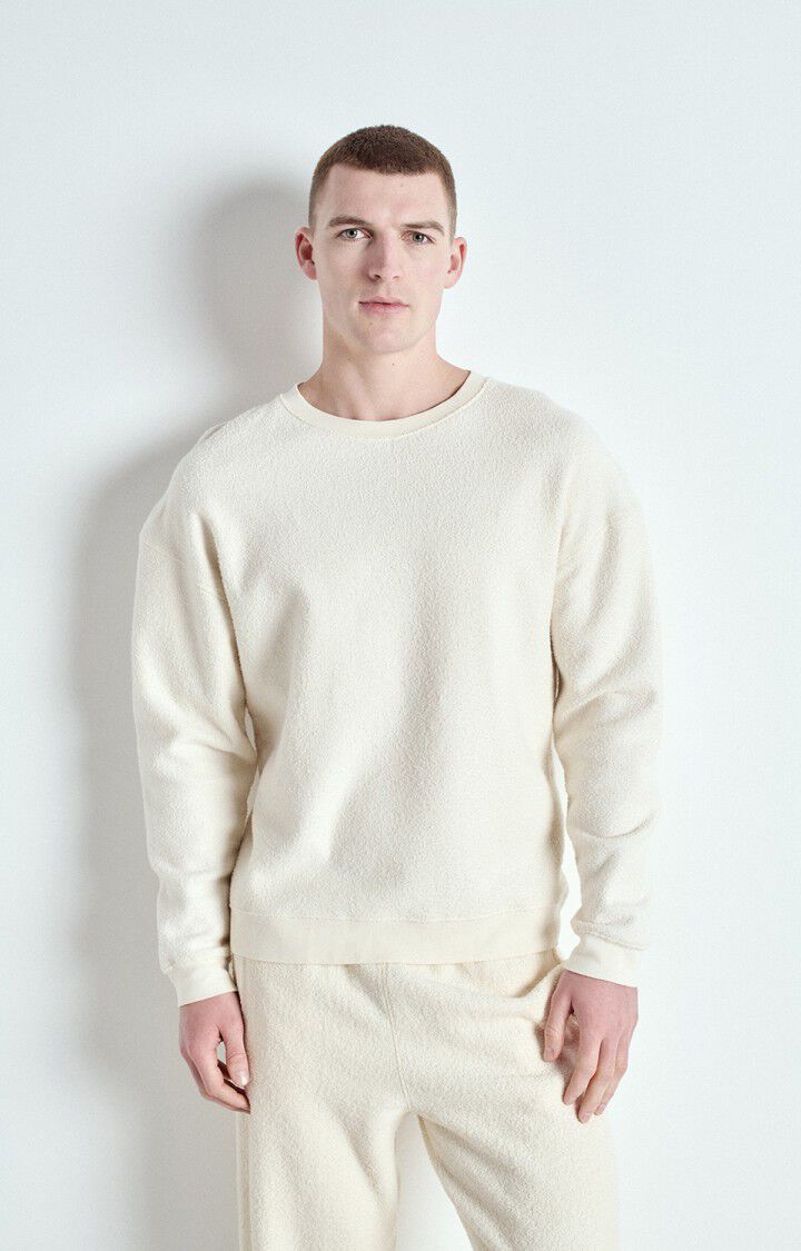 american vintage Sweat homme Bobypark - ECRU 58 Manches longues Beige - E25