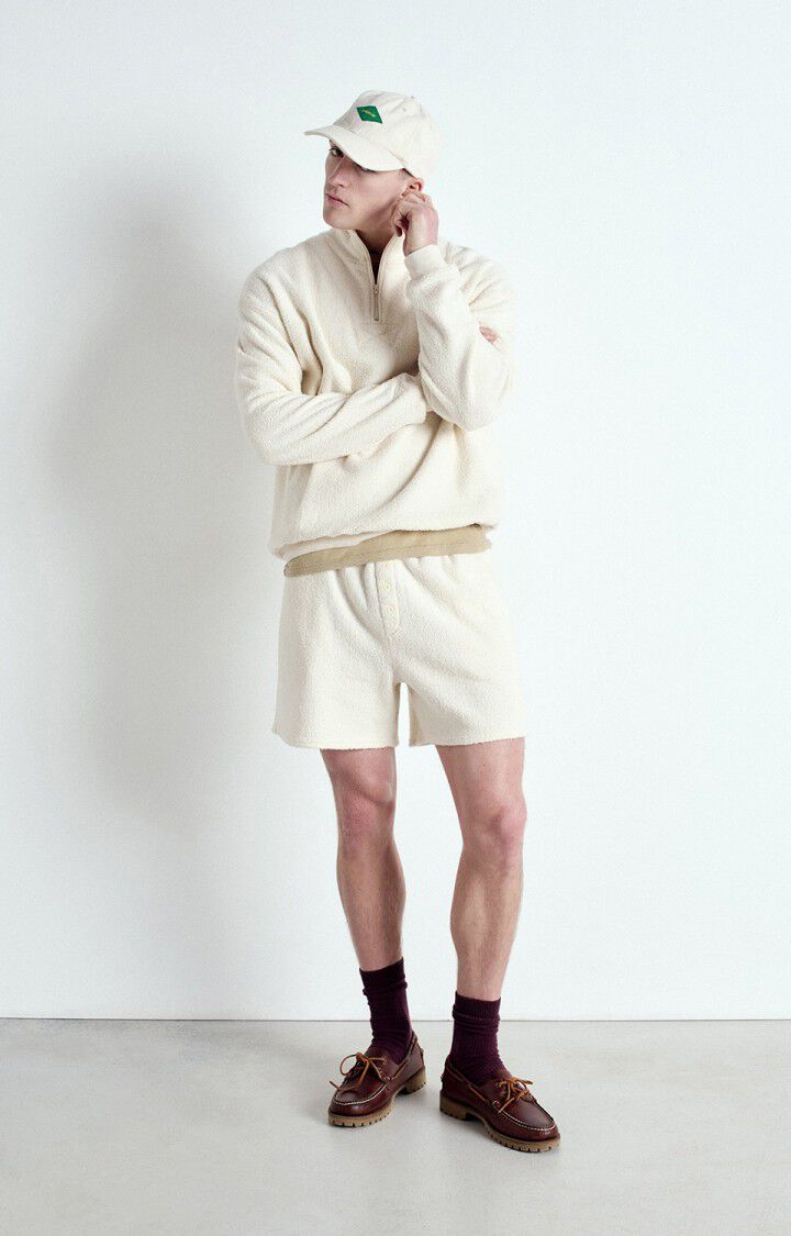 American Vintage Sweat Homme Bobypark - ECRU 60 Manches Longues Beige - E25