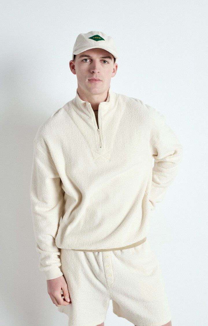 american vintage Sweat homme Bobypark - ECRU 60 Manches longues Beige - E25