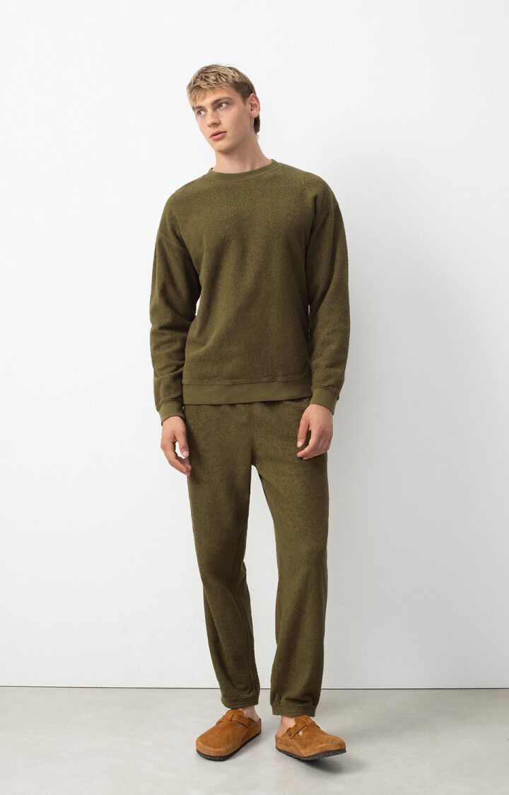 American Vintage Sweat Homme Bobypark - JUNGLE 58 Manches Longues Vert - E25